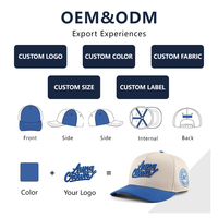 Gorra de Béisbol Personalizada de Alta Calidad de 5 Paneles con Logotipo Bordado en 3D, Gorra de Béisbol de Dos Tonos para Hombre
