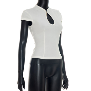 Viviblook C26TP007 Camisas de Verano para Mujer, Nueva Camiseta Casual con Aberturas y Manga Corta para Damas - Product Image 3