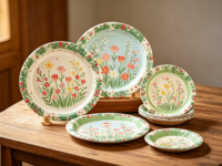 Assiettes rondes en papier biodégradables résistantes à l'eau, personnalisables en gros pour événements festifs