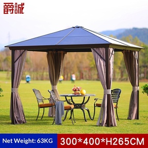 Gazebo <span class=keywords><strong>in</strong></span> <span class=keywords><strong>Ferro</strong></span> <span class=keywords><strong>Battuto</strong></span> Stile Europeo per Cortile Esterno, Terrazza di Villa, Tetto Singolo Mobile Antivento - Product Image 6
