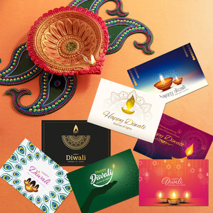 Moderno Diwali festivo linterna decoración pegatina Sobre Tarjeta <span class=keywords><strong>de</strong></span> invitación accesorios para fiesta vajilla y decoraciones - Product Image 1