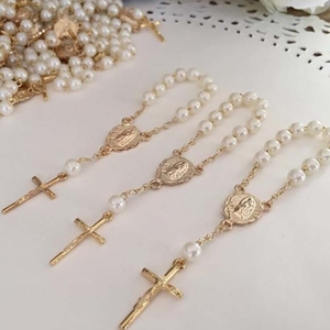 Bebé Cristal Perla Bautismo Comunión Regalo Católico Cruz <span class=keywords><strong>Dedo</strong></span> Cadena Mini <span class=keywords><strong>Rosario</strong></span> - Product Image 3