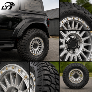 Rines <span class=keywords><strong>LYT</strong></span> Personalizados de 17 Pulgadas, Forjados, Todoterreno, Estilo Beadlock, de Aleación, para Jeep Bronco Tacoma 6x139.7, Compatibles con Camionetas Jeep - Product Image 2