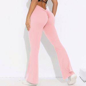Pantalons de sport pour femmes à taille haute avec logo personnalisé 2024, vêtements de fitness, leggings de yoga pour lifter les fesses, vêtements de sport en spandex - Product Image 4