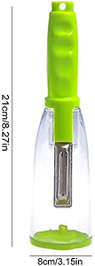 Pelador de Verduras Manual Multifuncional de Acero Inoxidable con Contenedor de Plástico, Pelador de Frutas para Zanahorias y Papas - Product Image 2