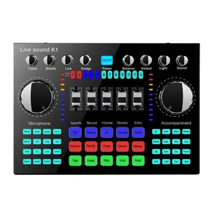 Interface de áudio profissional, mixer de placa de som estúdio k1