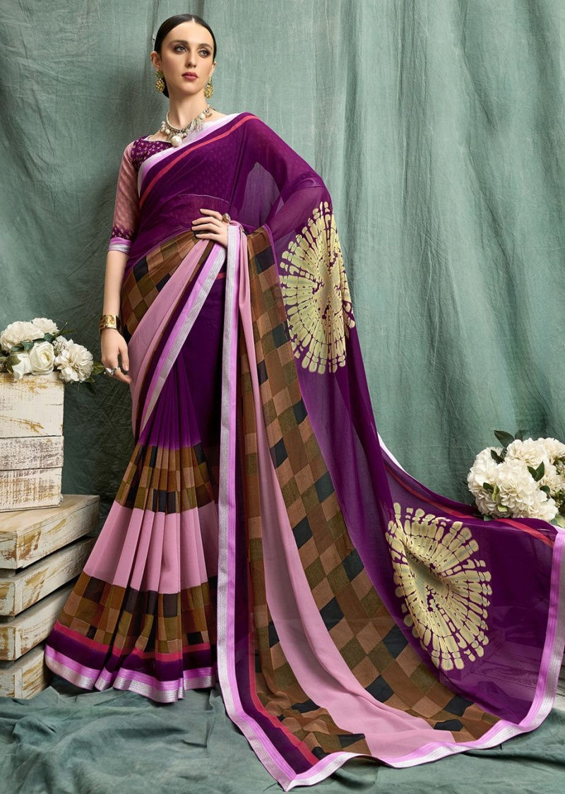 sipo雪纺纱丽婚礼女印度和巴基斯坦标准尺寸配衬衫纱丽礼服 - buy