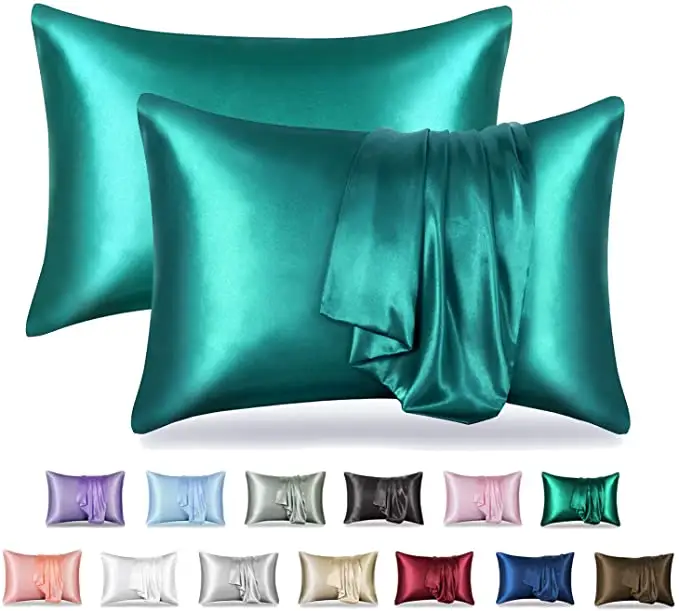 Satin Pillowcase for Hair and Skin, Satin Pillow Covers with Envelope Closure, Queen Size Pillow Covers with Envelope Closure