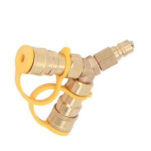 Y Type Copper Gas Connector 3/8 Quick Connect <b>Plug</b> In <b>Adapter</b> For Gas Hose - Product Image 5