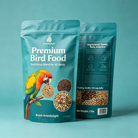 Pochette verticale grande capacité avec poignée latérale pour aliments pour animaux de compagnie et graines pour oiseaux