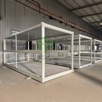 Casa Contenedor Plegable y Personalizable con Estructura de Acero Estable para Espacio Comercial Temporal Multiusos