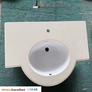 Lavabo à main de comptoir d'hôtel de ferme moderne en marbre naturel de forme ovale Verseau avec bol d'évier en onyx doré - Product Image 3