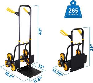 Chariot à plateforme industriel en acier épaissi à 6 roues, capable de monter les escaliers, capacité de charge de 120 kg, OEM, diverses utilisations - Product Image 4