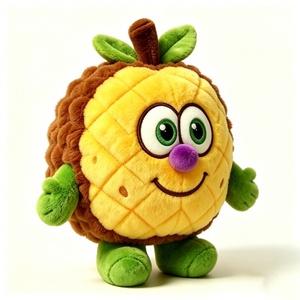 Peluche de Piña Amarilla y Verde Personalizado, Peluche de Piña Redonda y Regordeta, Juguete de Peluche de Fruta Tropical para Niños - Product Image 1