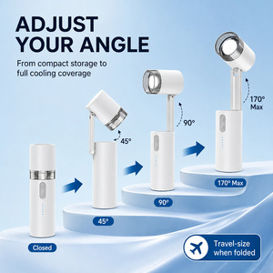 Mini ventilateur pliable portatif avec lumière LED, rechargeable par USB, grande autonomie, moteur sans balais, mini ventilateur portable avec lumière LED - Product Image 3
