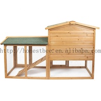 Niche de maison à deux niveaux en bois avec plateau amovible, Cage à lapin, grand poulailler à poulet, porte ventilée pour l'extérieur