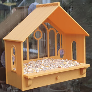 ที่ให้อาหารนกแบบติดกระจก ดีไซน์สไตล์ยุโรป ปรับแต่งสีและขนาดได้ ผลิตจากพลาสติกทนทาน สำหรับนกป่าใกล้บ้าน - Product Image 3