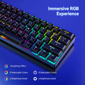 RGB Tri-Mode Brown Switch Gaming Keyboard 61 Keys 60 Percent <b>Wireless</b> Mechanical Keyboard for <b>PC</b> Gamer Laptop Computer - Product Image 5