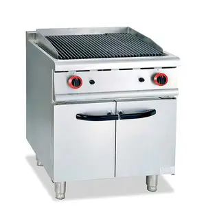 High-power fast-heating and high-efficiency vertical gas volcanic stone barbecue oven with connecting cabinet
