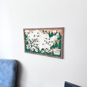Rompecabezas Educativo Personalizado, Mapa de Viajes de los Parques Nacionales de EE. UU., Adorno de Madera para Colgar en la Pared, Decoración del Hogar - Product Image 2