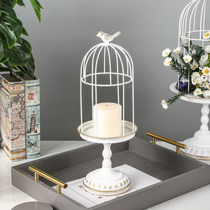 Fer forgé lumière luxe aromathérapie <span class=keywords><strong>bougeoir</strong></span> créatif métal cage à oiseaux bougie plaque mariage mariage accessoires de tir bougies - Product Image 3