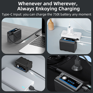 Batterie d'appareil photo numérique Mamen Np-F750t Li-Ion grande capacité 6000mah 7.4v rechargeable, batteries numériques Np-F pour appareil photo - Product Image 5