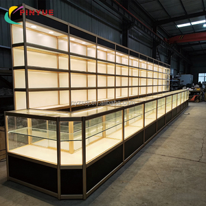 Custom Lighting Cigar Showroom Tobacco Shop Display Showcase Herbal Oil Shop Furniture <strong>Glass</strong> MDF Wooden Smoke Shop Cabinet - Product Image 2