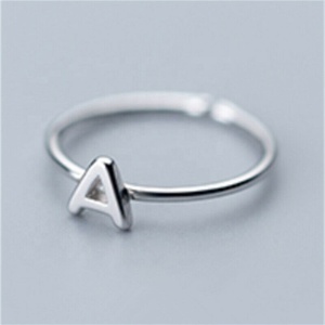 Wholesale 925 Sterling Silver Zircon Pave Setting <strong>Initial</strong> Alphabet <strong>Ring</strong> <strong>with</strong> Rhodium Plating for Women Parties - Product Image 6