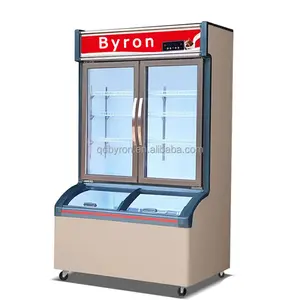 freezer for supermarket refrigerated display Glass Doors For Convenience Store Ice Cream Combine Freezer Cooler Chiller