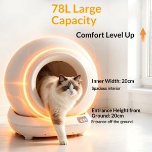 Bac à litière automatique intelligent et écologique pour <span class=keywords><strong>chat</strong></span>, carré, en ABS, avec contrôle des odeurs, autonettoyant, grande capacité 78L, toilette automatique pour <span class=keywords><strong>chat</strong></span> - Product Image 3