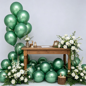 Palloncini in Lattice Party Love 30cm Verde Cromato di Alta Qualità per Decorazioni di Compleanno - Product Image 3