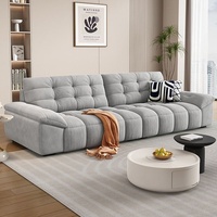 Canapé convertible en tissu chenille en forme de U, trois places, style moderne et simple, couleur crème, design mobile pour appartement