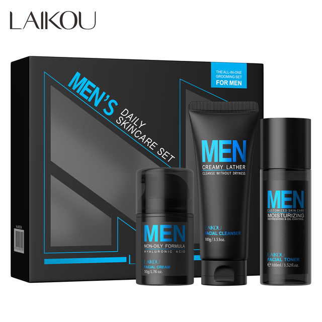 Laikou Men's Skincare Set Moisturizing Oil Control Sensitive Daily Use Moisturizing Men's Skincare Set