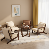 Chaise longue en bois massif simple, design moderne et confortable pour la maison, le salon, le balcon, le thé au lait ou le bar.