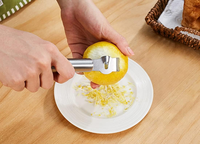 Râpe à citron en acier inoxydable avec couteau à cannelures, outil à éplucher les agrumes et les fruits