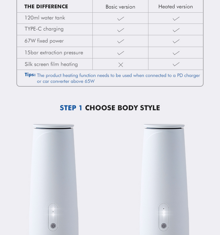 Mini Espresso Coffee Machine Portable Coffee Maker Machine Manual Handheld Espresso Electric Coffee Maker for Home Travel