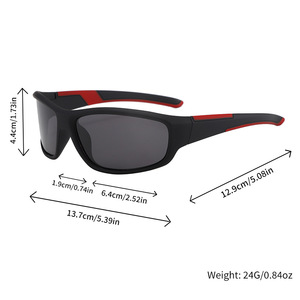 Lunettes de soleil de sport pour hommes, polarisées, UV400, verres TAC, monture noire, pour le cyclisme et la conduite, style européen et américain - Product Image 5