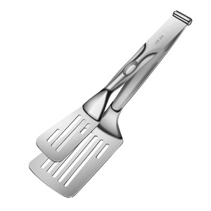 Doppelseitige Steak klemmen aus Edelstahl & Koch zange Flipping Spatel Food Clip Utensil Set für Buffet BBQ & <span class=keywords><strong>Burger</strong></span> - Product Image 1