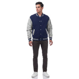 Novedades, Chaqueta Universitaria de Invierno de Diseño Personalizado a la Moda con Cuello Alto, Logotipo Frontal, 100% Algodón Transpirable para Hombre - Product Image 1
