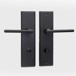 Poignée de <span class=keywords><strong>porte</strong></span> en alliage de zinc avec <span class=keywords><strong>plaque</strong></span> longue, système de verrouillage moderne pour portes en bois, pour une entrée sécurisée et une confidentialité accrue. - Product Image 3