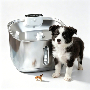 Distributeur d'eau pour animaux de compagnie en acier inoxydable, directement de l'usine, logo personnalisé disponible, abreuvoir silencieux pour animaux de compagnie - Product Image 1