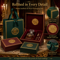 Sacs cadeaux en papier de luxe avec gaufrage en feuille d'or et nœud en ruban pour l'emballage de bijoux fins et de montres
