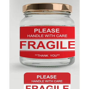 Autocollants rectangulaires fragiles en papier essentiel pour l'emballage d'objets délicats, étiquettes d'avertissement claires et solutions de transport sécurisées - Product Image 5
