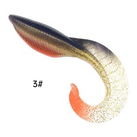 Vente en gros usine : Leurre souple à queue bouclée, paillettes dégradées, imprimé écailles réaliste, pour la pêche au gros gibier en eau profonde de récif