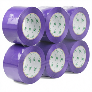 Ruban adhésif violet BOMEI avec adhésif acrylique, 3 x 110 yards, épaisseur de 2,4 mil, 6 rouleaux de recharge pour l'expédition et le déménagement - Product Image 1