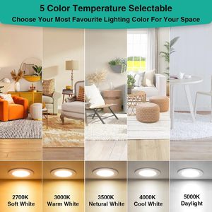 ETL ul12 gói <span class=keywords><strong>canless</strong></span> LED Đèn Trần 4 inch 5cct siêu mỏng đèn chiếu sáng, thay đổi độ sáng Wafer Downlight - Product Image 6