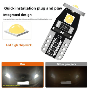 Décodeur de feux de position LED T10 pour voiture, ampoule de lecture haute luminosité T10 3030 3SMD, éclairage de plaque d'immatriculation W5W - Product Image 6