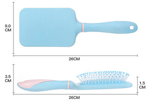 Logo personnalisé écologique paille de blé Airbag Massage des cheveux peigne du cuir chevelu grande planche coussin d'air peigne démêlant brosse à cheveux carrée - Product Image 3