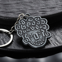 Porte-clés personnalisé en acier inoxydable plaqué argent antique, porte-clés anime, artisanat métallique, gaufrage, alliage de zinc, porte-clés 3D