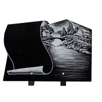Plaques commémoratives en granit vierge, 1 pièce, avec design de fleur d'animaux